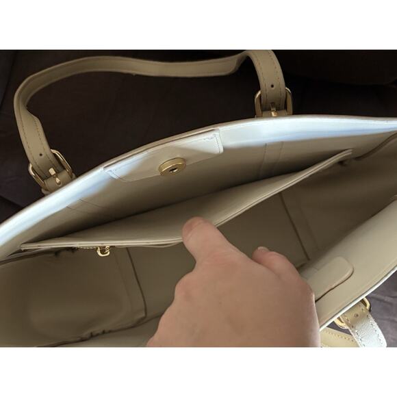 Steve Madden Tote Set Bag Sesame Solid Beige Faux Leather Shoulder NWT - Picture 9 of 12